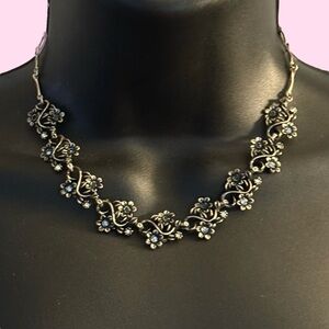 Park Lane Anne Marie silver tone floral collar necklace